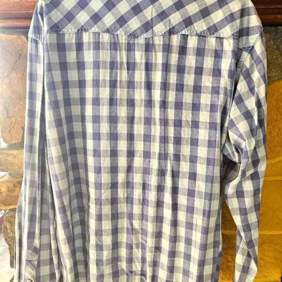 AIRAT RETRO WESTERN PEARL SNAP SHIRT XXL BLUE PLAID - Picture 5 of 8